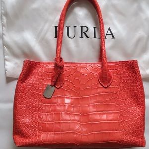 Furla embossed tote handbag